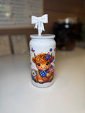 Red, White & Blue Cow tumbler
