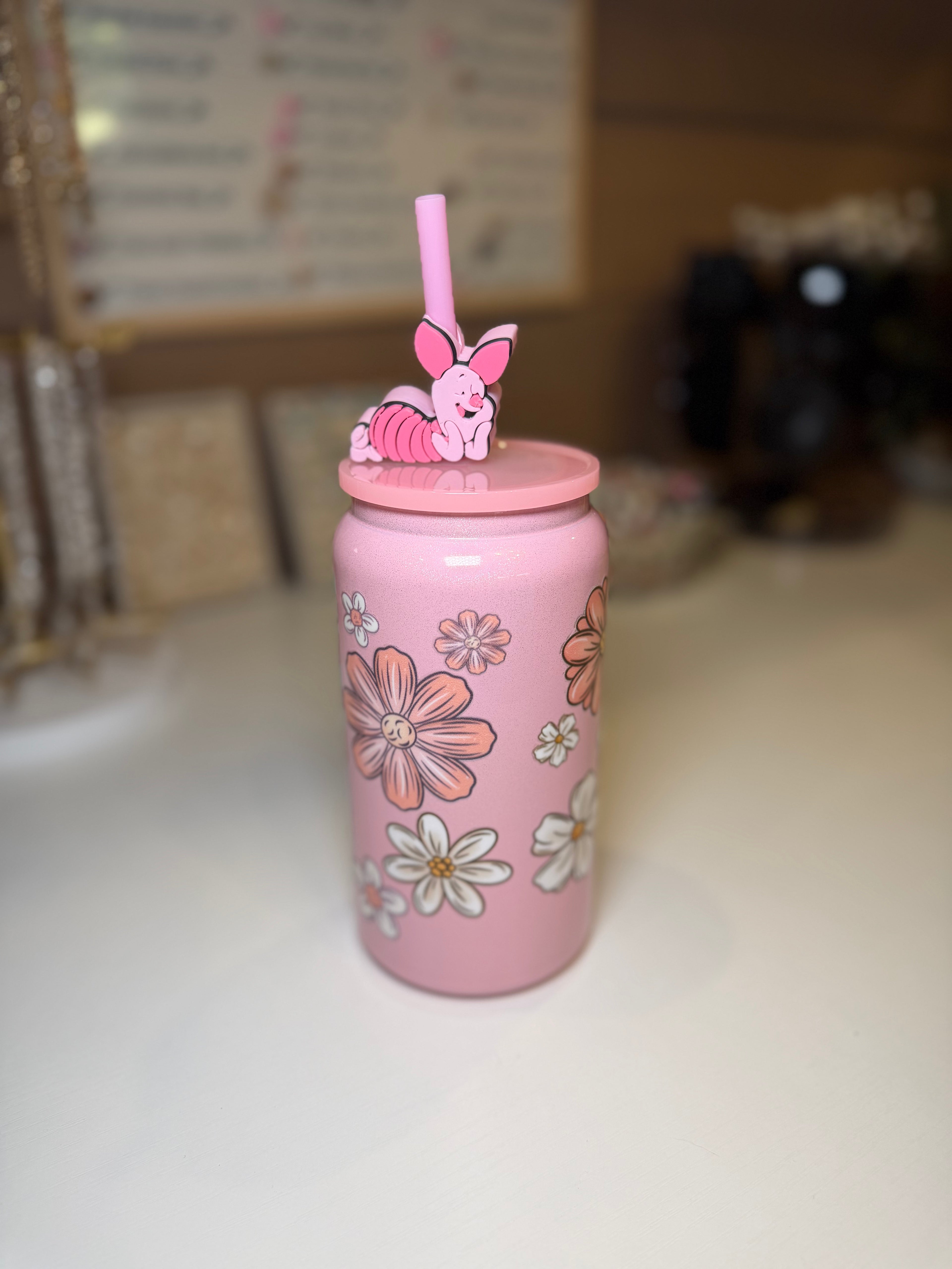 Piglet tumbler w/ piglet topper