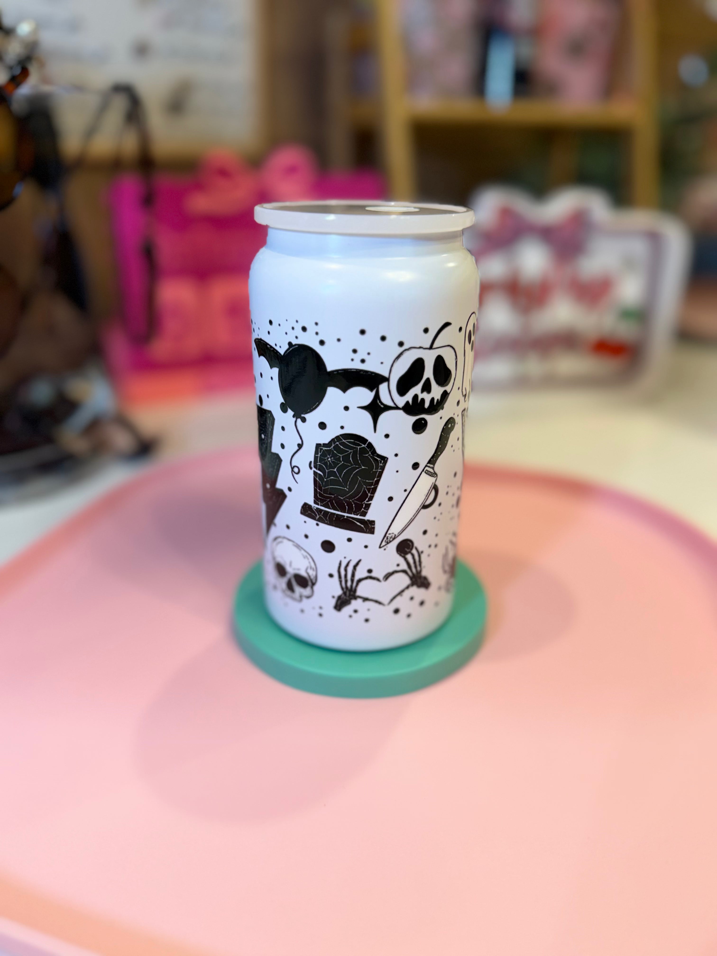 Black & White Spooky Tumbler